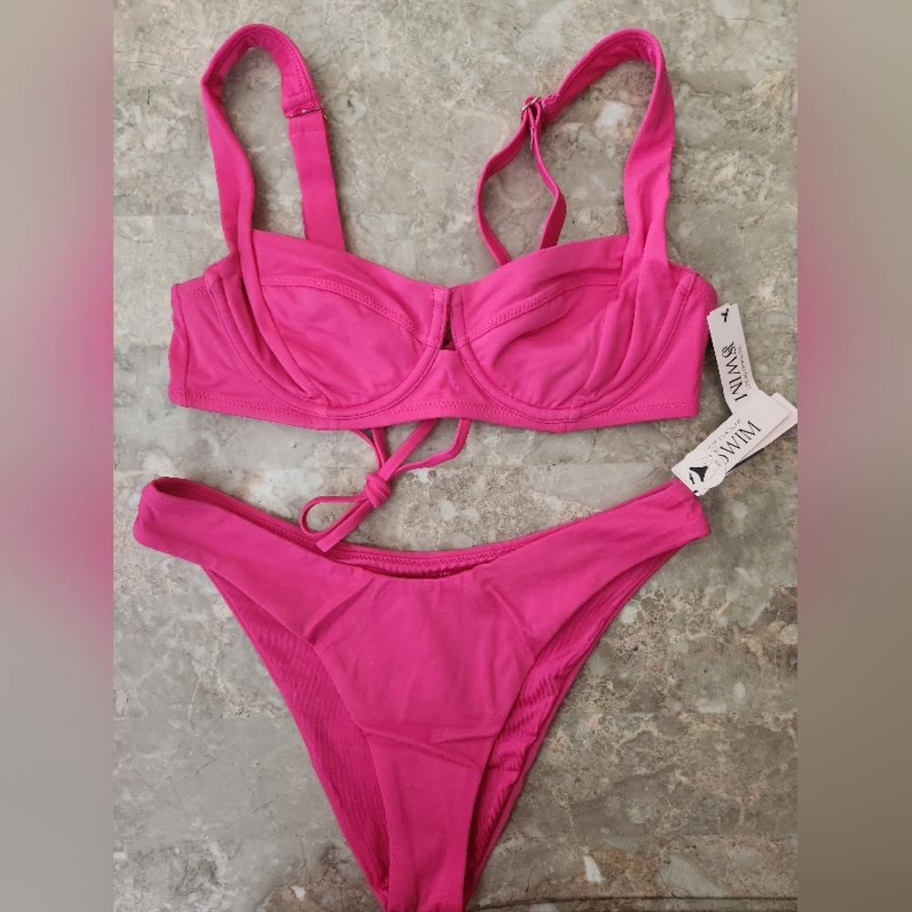 36B/M VS Swim Full Coverage Brazilian Bikini Set Tropical Island Getaway